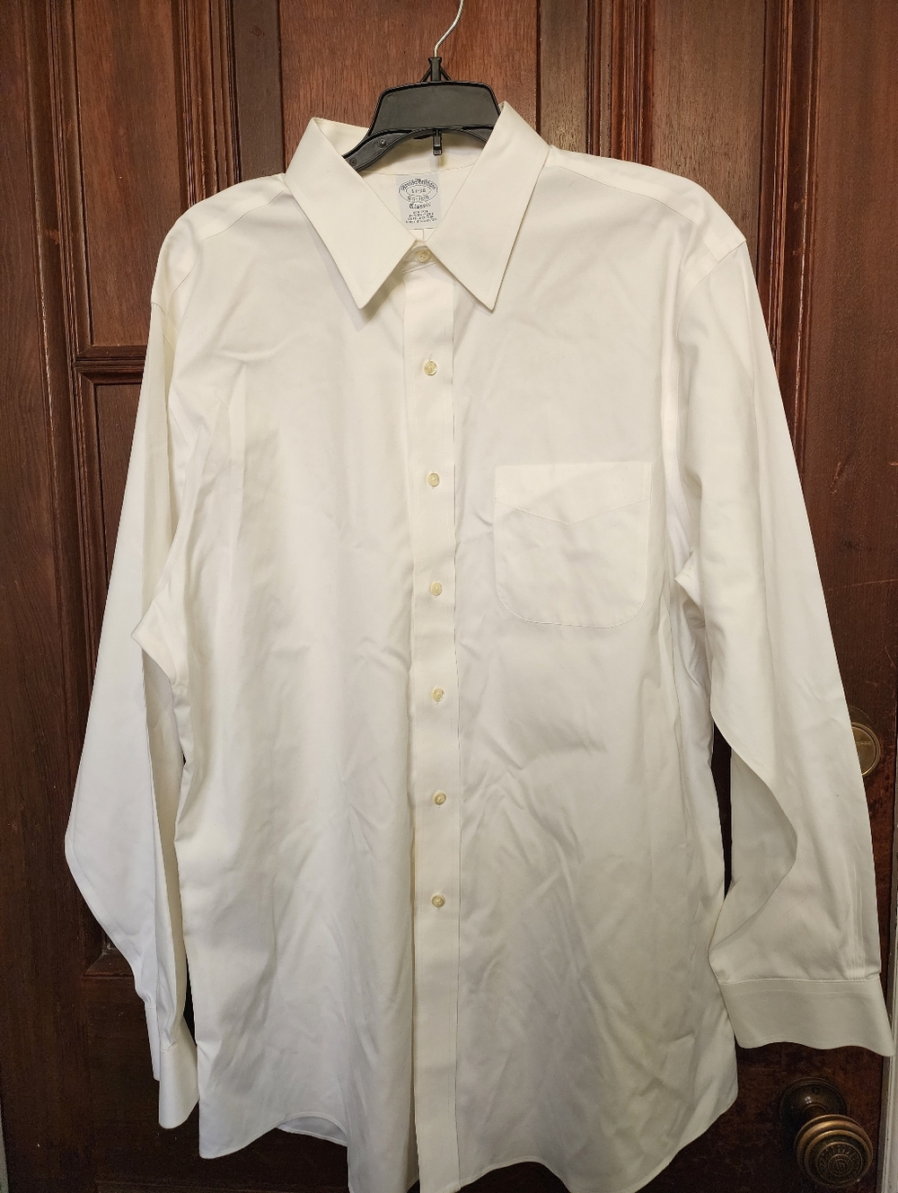 Brooks Brothers 1818 Classic White Button Up Men's Shirt-17-34